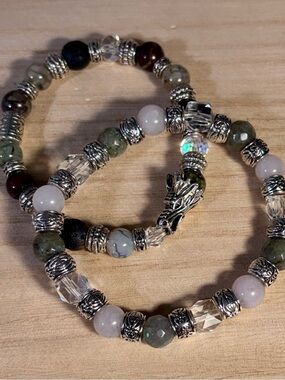 DRAGON Gemstone Bracelets with Silver Alloy Accents and Lots of Sparkle!✨✨